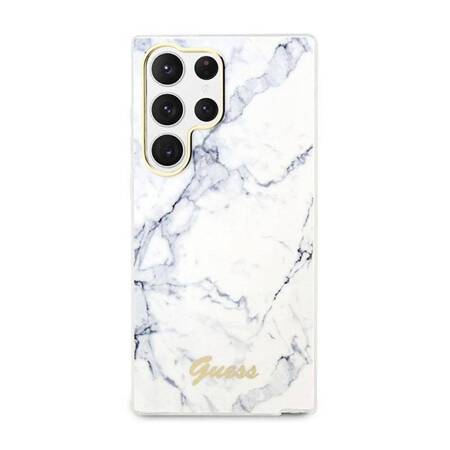 Guess Marble Collection - Etui Samsung Galaxy S23 Ultra (biały)