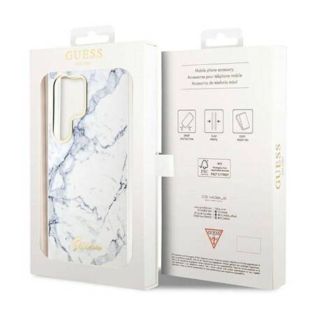 Guess Marble Collection - Etui Samsung Galaxy S23 Ultra (biały)