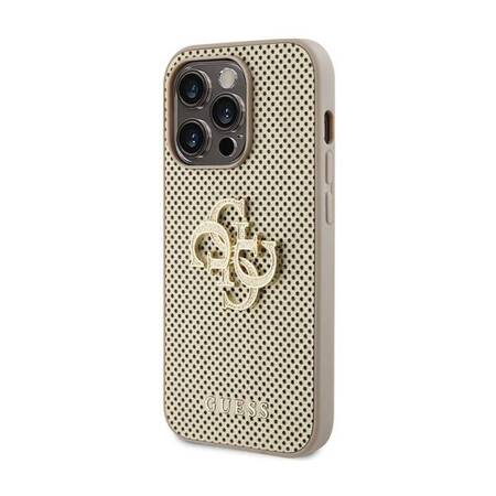 Guess Perforated 4G Glitter - Etui iPhone 15 Pro (złoty)