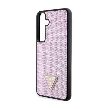 Guess Rhinestone Triangle - Etui Samsung Galaxy S24+ (różowy)