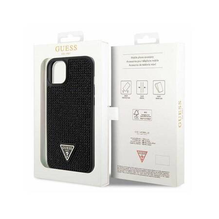 Guess Rhinestone Triangle - Etui iPhone 14 Plus (czarny)