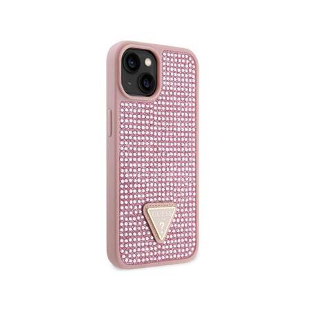 Guess Rhinestone Triangle - Etui iPhone 14 Plus (różowy)