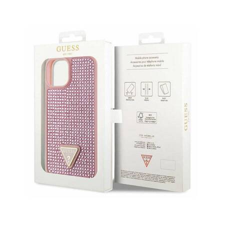 Guess Rhinestone Triangle - Etui iPhone 14 Plus (różowy)