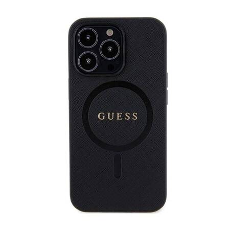 Guess Saffiano MagSafe - Etui iPhone 13 Pro Max (czarny)