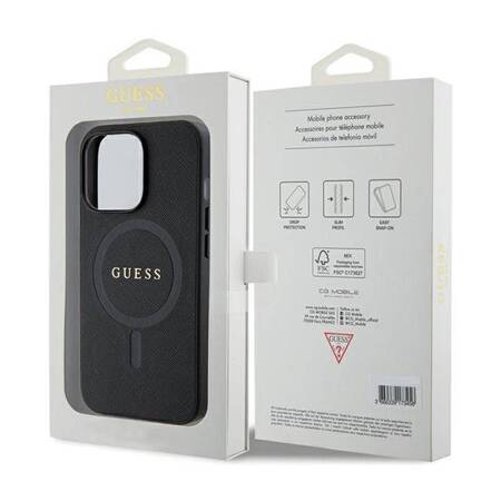 Guess Saffiano MagSafe - Etui iPhone 13 Pro Max (czarny)