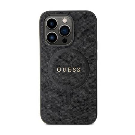 Guess Saffiano MagSafe - Etui iPhone 14 Pro Max (czarny)