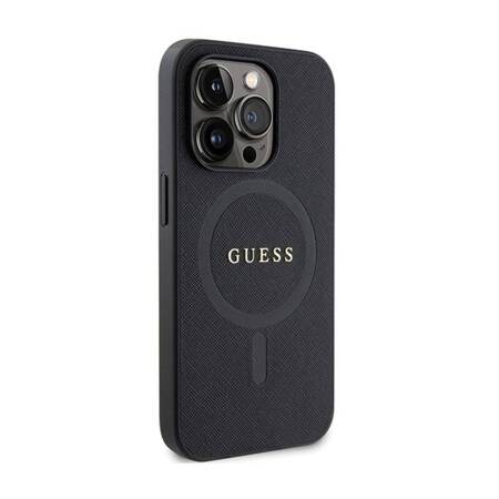 Guess Saffiano MagSafe - Etui iPhone 14 Pro Max (czarny)