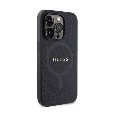 Guess Saffiano MagSafe - Etui iPhone 14 Pro (czarny)