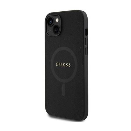 Guess Saffiano MagSafe - Etui iPhone 15 Plus (czarny)