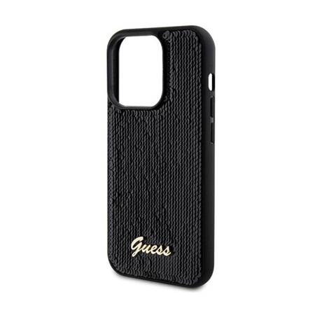 Guess Sequin Script Metal - Etui iPhone 13 Pro (czarny)