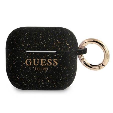 Guess Silicone Glitter Case Est – Etui Airpods 3 (czarny)