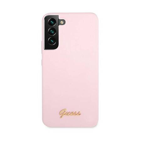 Guess Silicone Script Metal Logo - Etui Samsung Galaxy S22+ (lawenda)