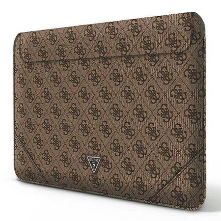 Guess Sleeve GUCS16P4TW 16" brązowy /brown 4G Uptown Triangle logo