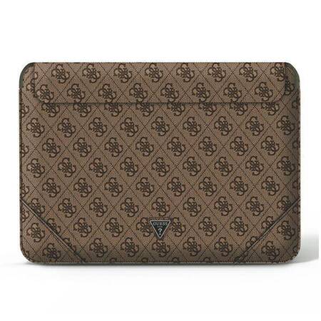 Guess Sleeve GUCS16P4TW 16" brązowy /brown 4G Uptown Triangle logo