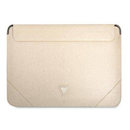 Guess Sleeve GUCS16PSATLE 16" beżowy /beige Saffiano Triangle Logo