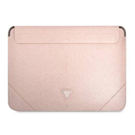 Guess Sleeve GUCS16PSATLP 16" różowy /pink Saffiano Triangle Logo