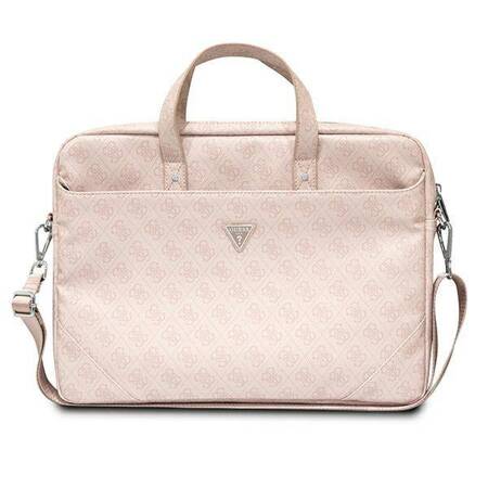 Guess Torba GUCB15P4TP 16" różowy/ pink Saffiano 4G Hot Stamp Triangle Logo