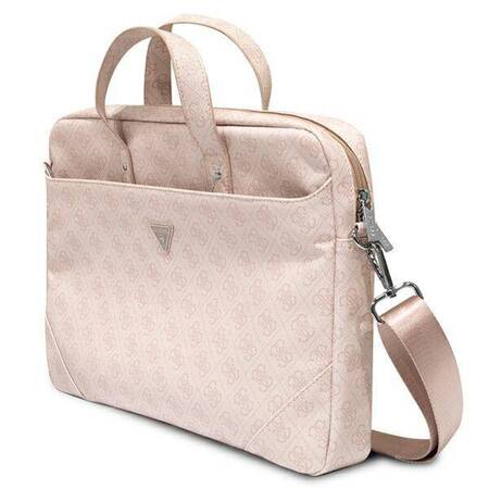 Guess Torba GUCB15P4TP 16" różowy/ pink Saffiano 4G Hot Stamp Triangle Logo