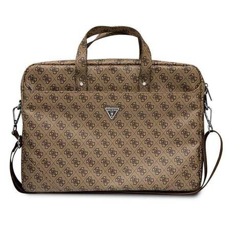 Guess Torba GUCB15P4TW 16" brązowy/ brown Saffiano 4G Hot Stamp Triangle Logo