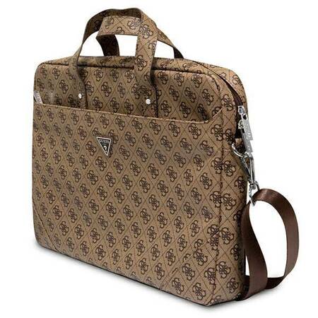 Guess Torba GUCB15P4TW 16" brązowy/ brown Saffiano 4G Hot Stamp Triangle Logo