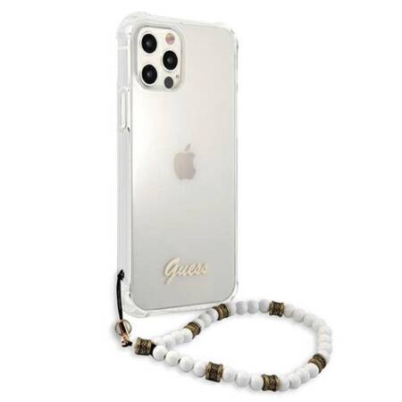 Guess White Pearl Strap - Etui iPhone 12 Pro Max (przezroczysty)