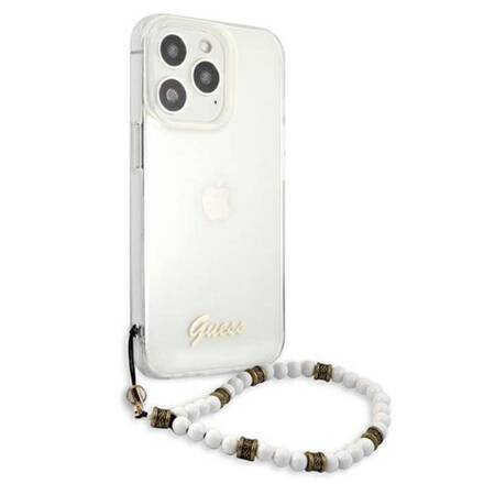 Guess White Pearl Strap - Etui iPhone 13 Pro Max (przezroczysty)