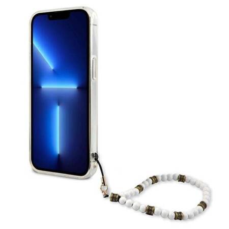 Guess White Pearl Strap - Etui iPhone 13 Pro Max (przezroczysty)