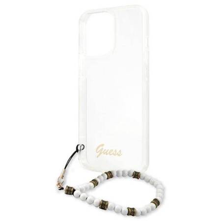 Guess White Pearl Strap - Etui iPhone 13 Pro Max (przezroczysty)