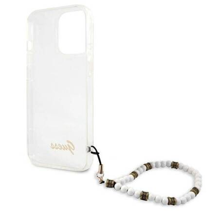 Guess White Pearl Strap - Etui iPhone 13 Pro (przezroczysty)