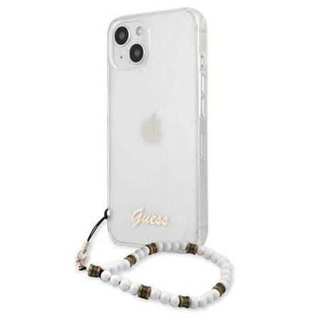 Guess White Pearl Strap - Etui iPhone 15 / 14 / 13 (przezroczysty)