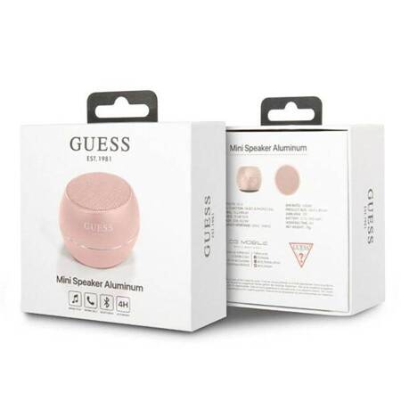 Guess głośnik Bluetooth GUWSALGEP Speaker mini różowy/pink