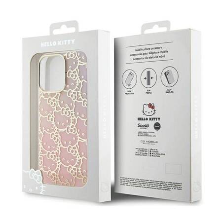 Hello Kitty IML Gradient Electrop Crowded Kitty Head - Etui iPhone 15 Pro (różowy)