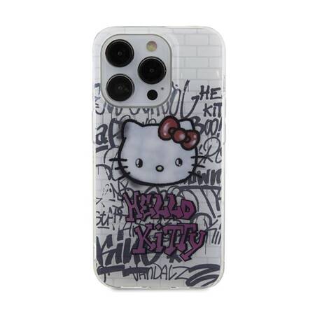 Hello Kitty IML Kitty On Bricks Graffiti - Etui iPhone 15 Pro Max (biały)