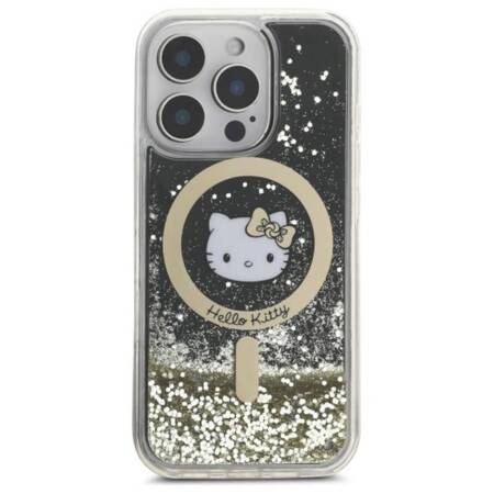 Hello Kitty Liquid Glitter Fever MagSafe - Etui iPhone 16 Pro Max (czarny / złoty)