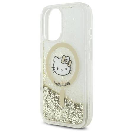 Hello Kitty Liquid Glitter Fever MagSafe - Etui iPhone 16 (biały / złoty)