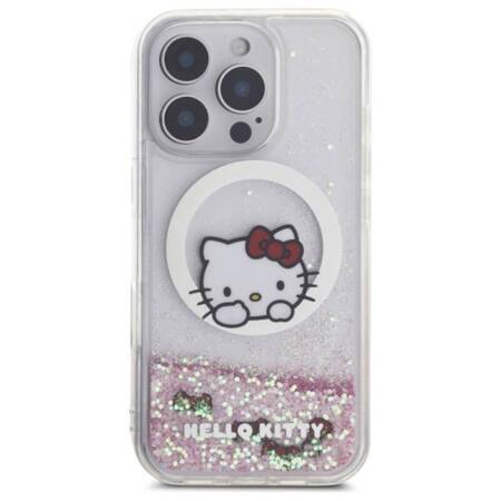 Hello Kitty Liquid Glitter Sweet Kitty Bows MagSafe - Etui iPhone 16 Pro Max (biały)