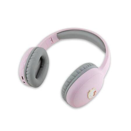 Hello Kitty Metal Logo Oval Shape - Bezprzewodowe słuchawki nauszne Bluetooth V5.3 (różowy)