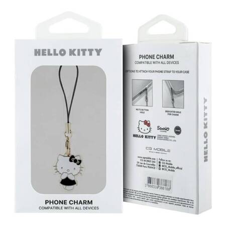 Hello Kitty Phone Strap Charm Kitty Cute - Zawieszka do telefonu (czarny)