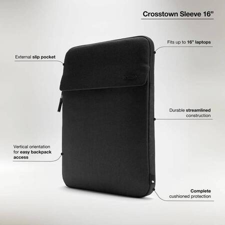 Incase Crosstown Sleeve with Woolenex - Pokrowiec z kieszenią MacBook Pro 16" (M4/M3/M2/M1/2024-2021) (Black)