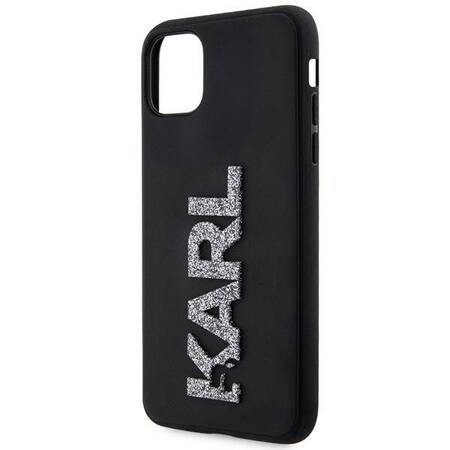 Karl Lagerfeld 3D Rubber Glitter Logo - Etui iPhone 11 (Czarny)