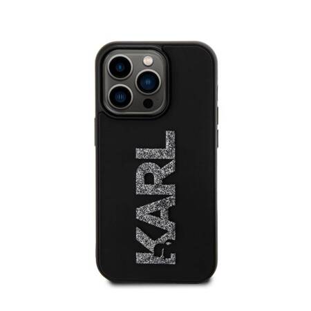 Karl Lagerfeld 3D Rubber Glitter Logo - Etui iPhone 15 Pro Max (czarny)