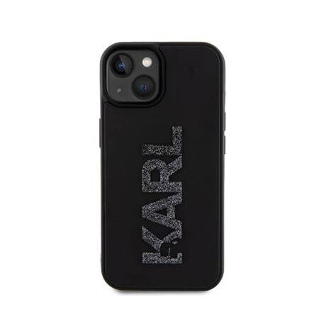 Karl Lagerfeld 3D Rubber Glitter Logo - Etui iPhone 15 (czarny)