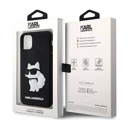 Karl Lagerfeld 3D Rubber NFT Choupette - Etui iPhone 11 (Czarny)