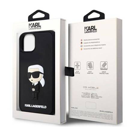 Karl Lagerfeld 3D Rubber NFT Ikonik - Etui iPhone 14 (Czarny)