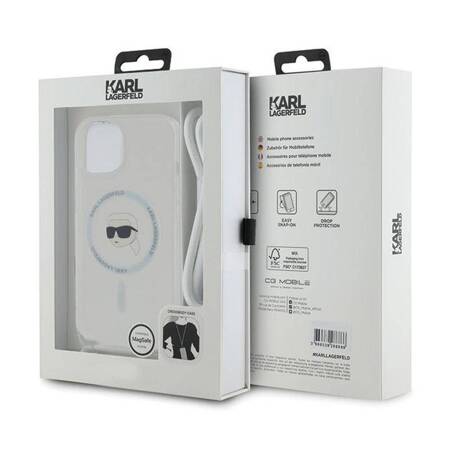 Karl Lagerfeld Crossbody IML Karl Head MagSafe - Etui iPhone 15 / 14 / 13 (przezroczysty)