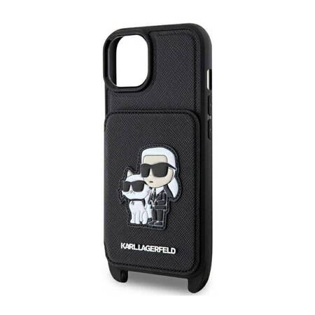 Karl Lagerfeld Crosssbody NFT Saffiano Karl & Choupette - Etui iPhone 14 (Czarny)