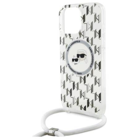 Karl Lagerfeld IML Crossbody Monogram Karl & Choupette Head MagSafe - Etui iPhone 16 Pro (przezroczysty)