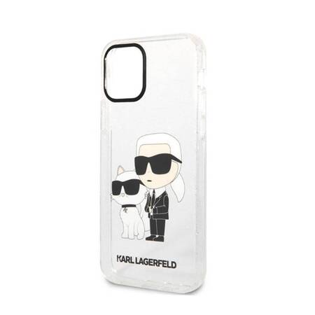 Karl Lagerfeld IML Glitter NFT Karl & Choupette - Etui iPhone 12 / iPhone 12 Pro (przezroczysty)