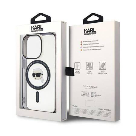 Karl Lagerfeld IML Karl Head MagSafe - Etui iPhone 15 Pro Max (przezroczysty)