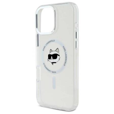 Karl Lagerfeld IML Metal Choupette Head MagSafe - Etui iPhone 16 Pro Max (biały)